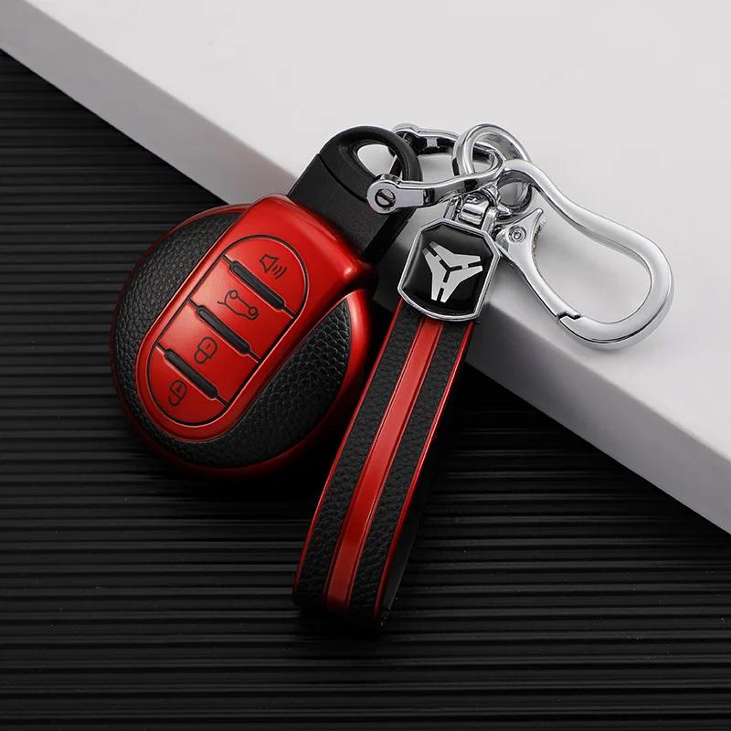 Fernbedienung Autoschlüssel Schutzhülle Lederbezug Halter Zubehör Schlüsselanhänger Hülle Tasche für BMW MINI Cooper F56 F54 F55 F56 F57 F60