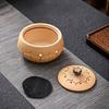 Coarse Ceramic Lotus Shape Incense Burner, Retro Indoor Aroma Rack Chinese Zen Tea, Living Room Decor, Home Fragrance Stove, 1Pc