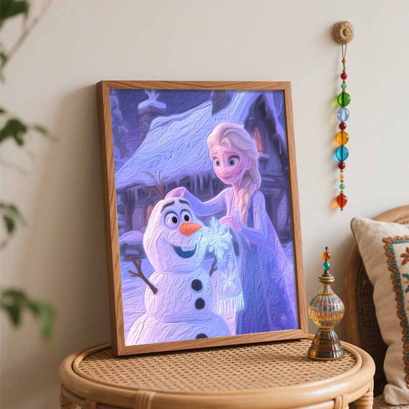 Disney Elsa Olaf Oil Painting Digital Painting Art Kit Handmade Diy Gifts Home Decorations