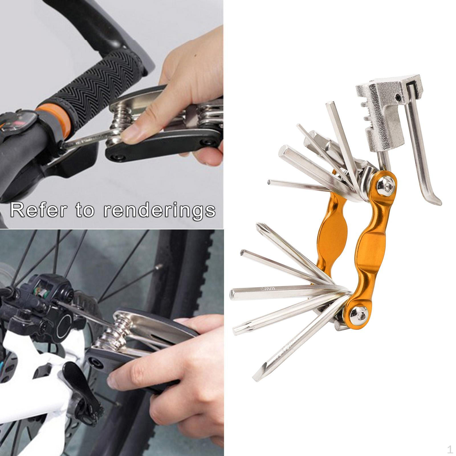 11 in 1 Kit Bicycle Repair Tool Set Foldable Mini Allen Wrench Patch with Screwdriver