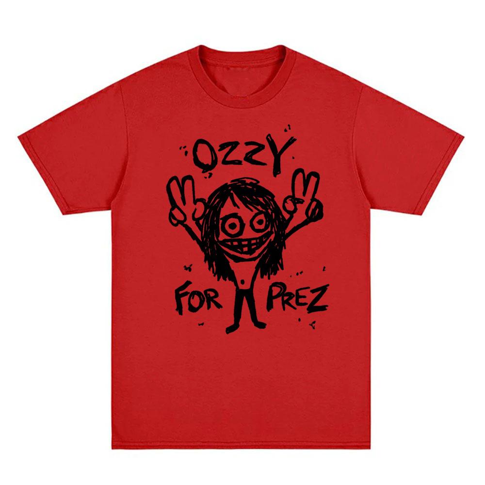 

Футболка Ozzy Osbourne с графическим принтом, футболка с коротким рукавом, модная хип-хоп, 100% хлопок, женская одежда высокого качества XXL красный