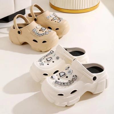 Plateau-Schuhe mit Absatz für Damen, neue Modeaccessoires, trendige Sandalen und Strandtasche, Zehen- und Halbschuhe für Damen