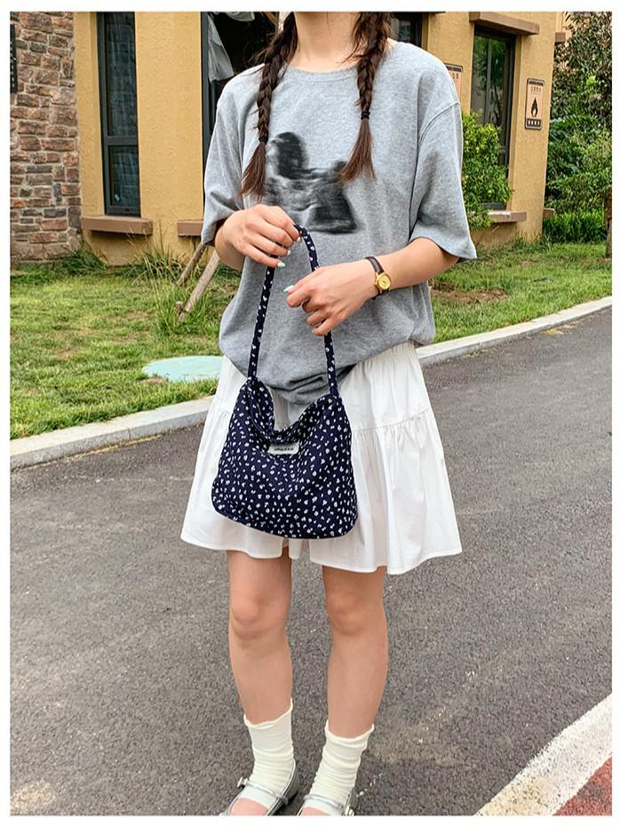 Korean INS-Style Canvas Shoulder Bag: Artistic Handbag for Women