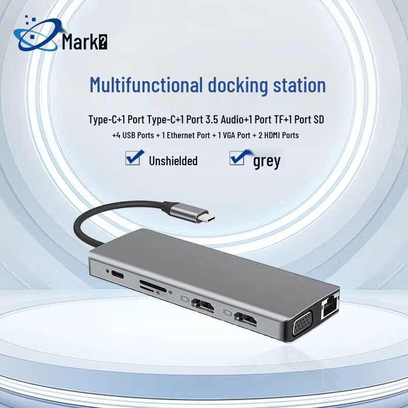 12-в-1 концентратор Type-C с HDMI, Gigabit Ethernet и USB-портами