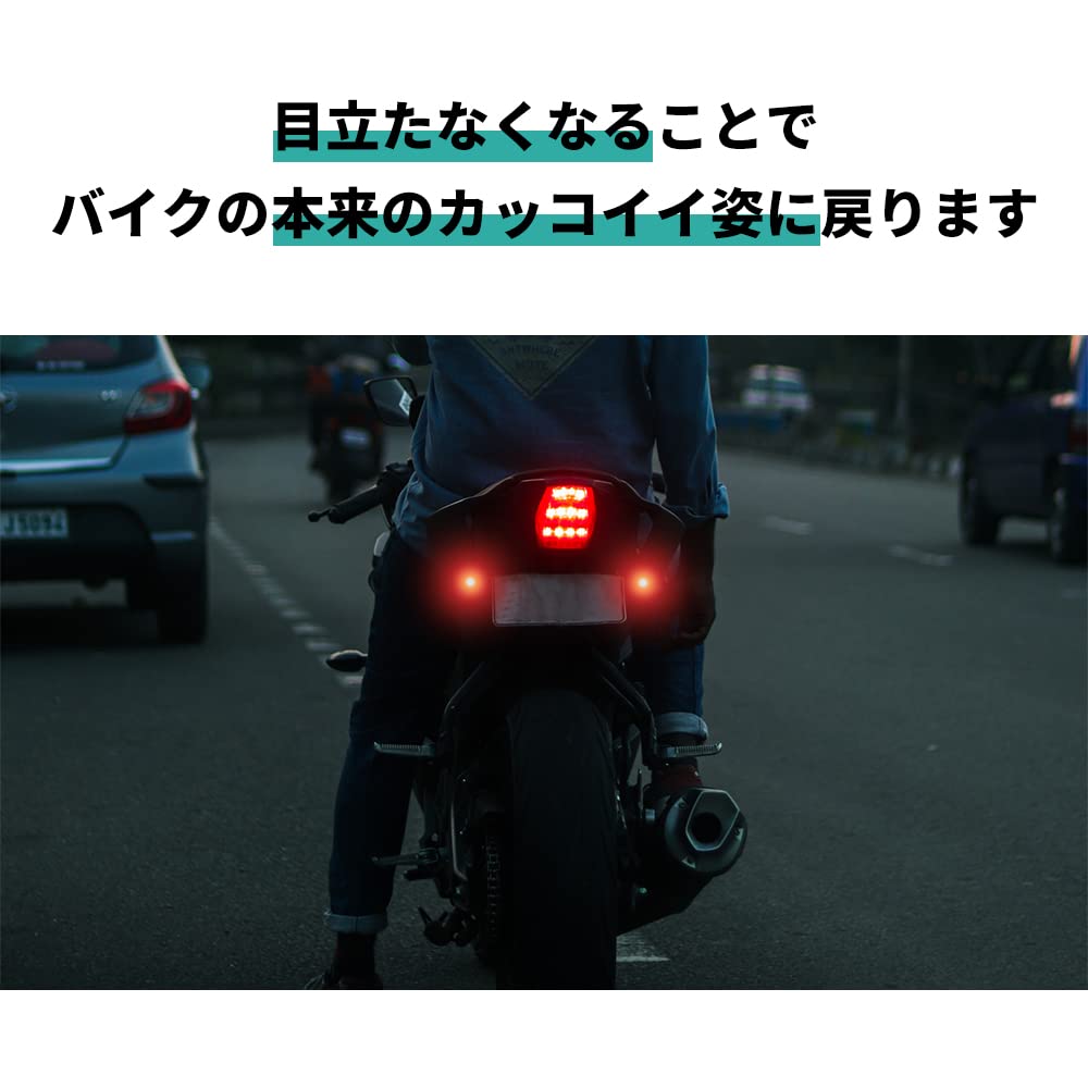 HI-LINE Motorcycle LED Tail Lamp, Brake Lamp, 12 V, General Purpose, Strong Red/Weak Red,