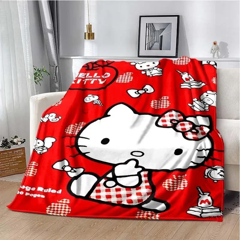HelloKitty Cartoon Anime Kawaii Blanket for Kids Super Soft Cute Blanket for Travel Bedding Couch Sofa Bed Blanket Birthday Gift