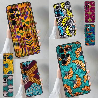 African Wax Fabric Case For Samsung Galaxy S23 S24 Ultra S20 S21 FE Note 10 20 Ultra S8 S9 S10 S22 Plus Cover