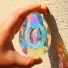 Crystal Pendant Hanging Ornament Electroplated AB Coating Faceted Design Height 89mm Teardrop Shape Decorative Accessory for Home or Event Use
