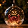 Acrylic Xmas Balls for Party Lighted Zodiac Christmas Ornament, Glowing Sign Ball with Warm LED, Durable Garden 3D Clear Hanging Pendant Tree Mantel,