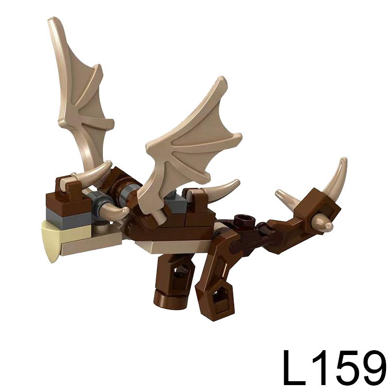 Magic Movies Medieval Animal Figure Building Blocks Dragon Elk Wild Boar Bighorn Sheep Dog Mini Model Bricks Toys DIY Kids Gifts