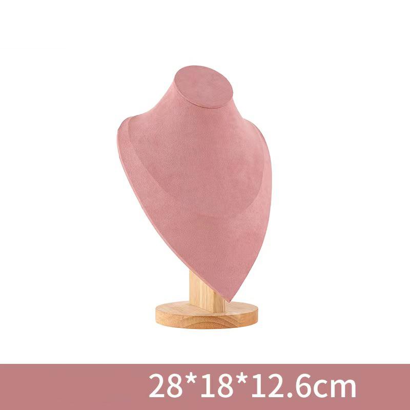 1pc Wooden Mannequin Bust Necklace Display Stand Portrait Model Neck Pendant Jewellery Storage Rack Holder Window Showcase Props