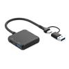 USB C+USB Hub 4 Port USB Splitter Extended 2xUSB2.0+1xUSB3.0+1xType C Adapter for PC Keyboards Laptop Tablets