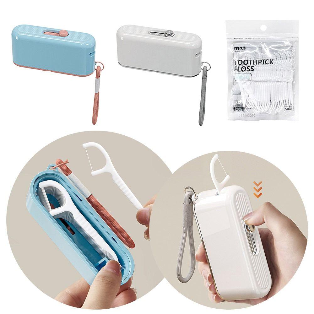 Oral Care Dental Floss Box Automatic Ejectable Disposable Flossing Sticks New Floss Organiser