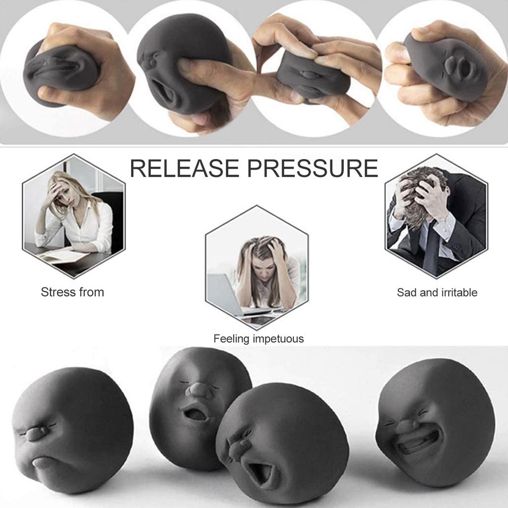 4pcs Human Face Balls Stress and Anxiety Relief Emotion Vent Ball with 4 Expressions Squeeze Ball Heal Your Mood Multiple