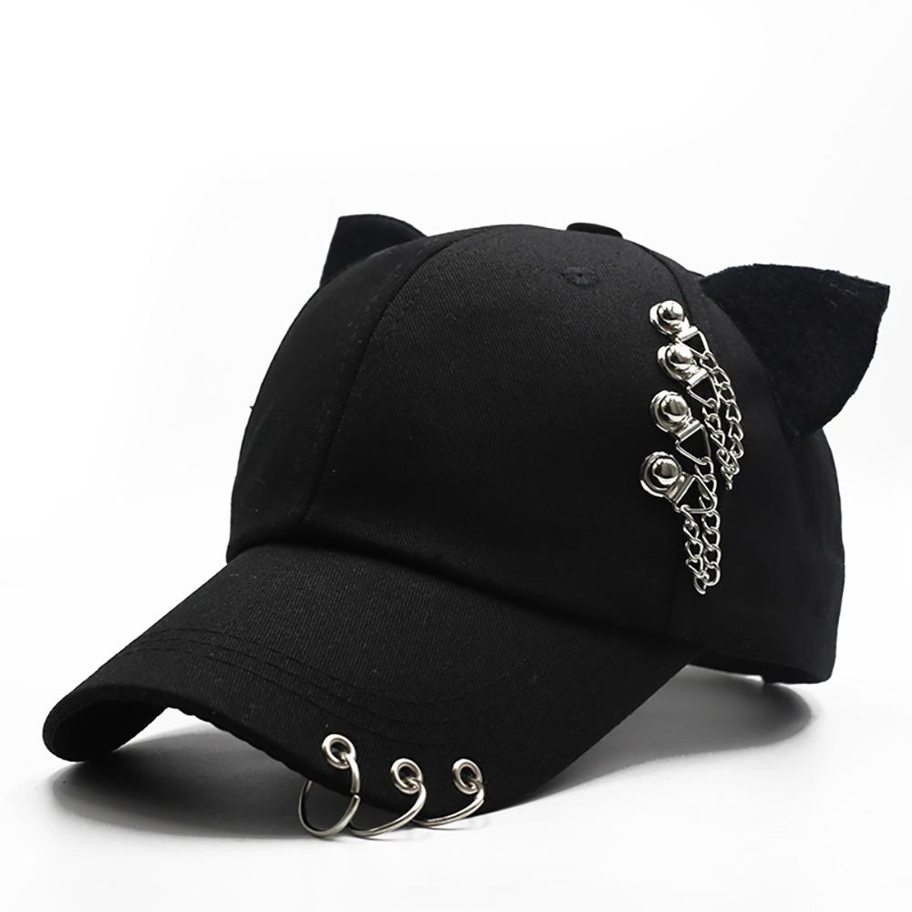 Metal Charm Camping Hat Black Parent Child Hat Casual Baseball Cap Unisex