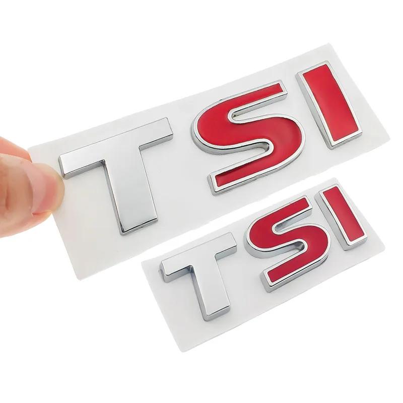 3D Metal Red TSI Logo Emblem Car Styling Badge Sticker Decal for VW Volkswagen Tiguan Polo Golf 4 5 6 MK6 Passat B5 B6 Zd1