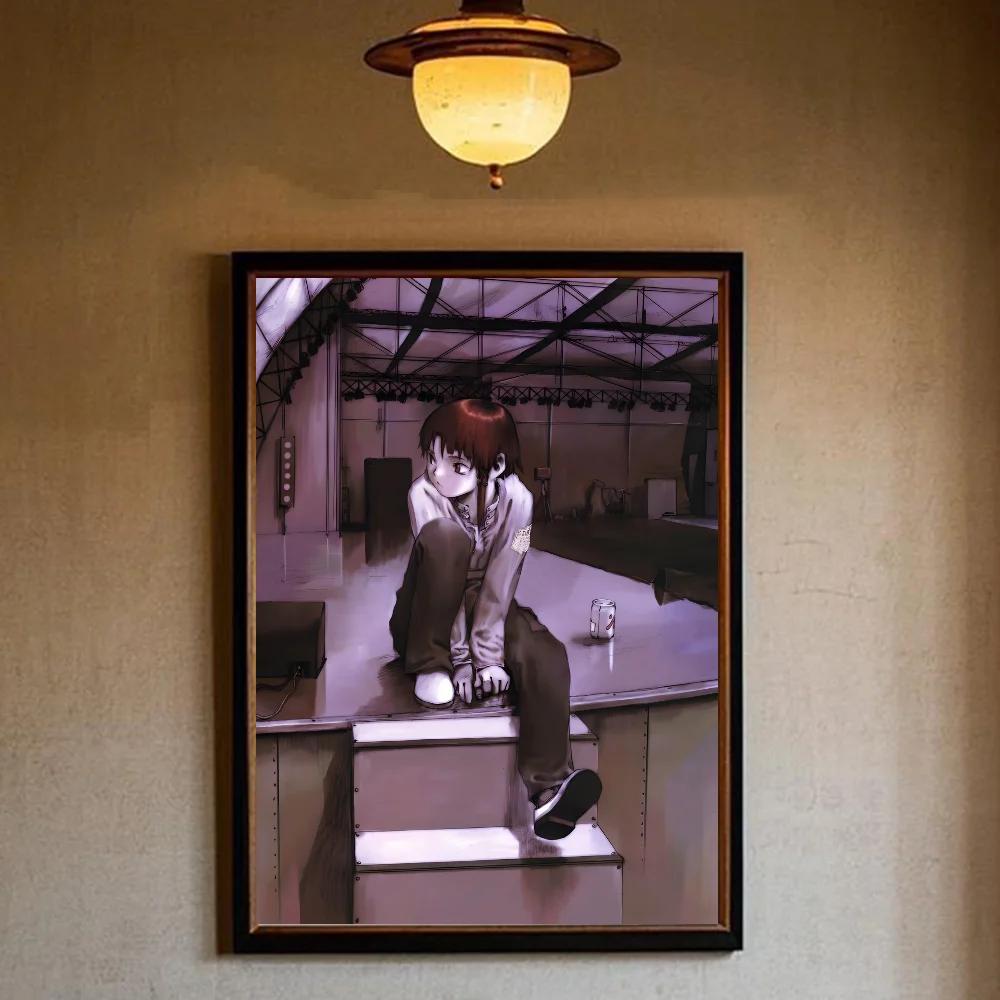 Serial Experiments Lain Anime Movie Sticky PosterHD art sticky wall waterproof home living room bedroom bar aesthetic decoration