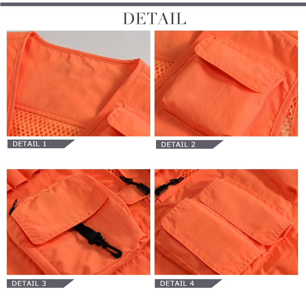AOWOFS Mesh Outdoor Perfect for and Available in Large Men's Vest, Vest, Lightweight, Breathable, Quick-Drying, Multifunctional, Photographers,