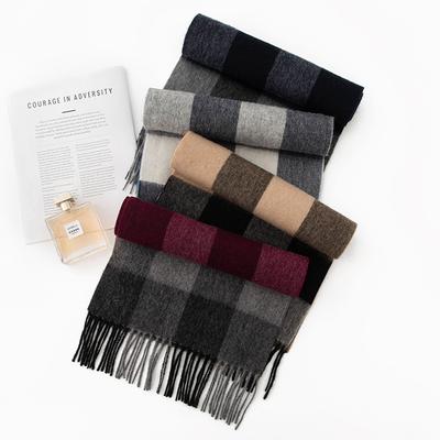 New Wool Scarf for Autumn and Winter Thickened Style for Couples  Korean Style Light Luxury Wide Plaid Scarf