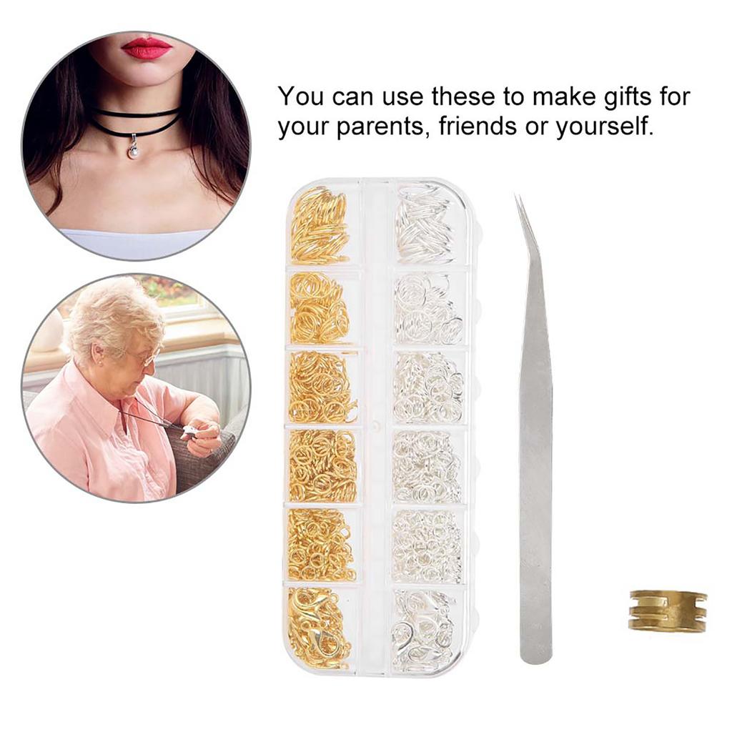 Gemischte Zinklegierung Biegeringe Karabinerverschluss DIY Schmuckzubehör Set ohne Zangen