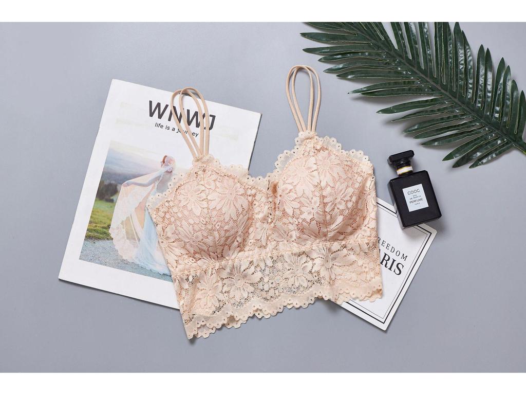 Plus Size Lace Strapless Bandeau Camisole with Chest Pads Anti-Exposure