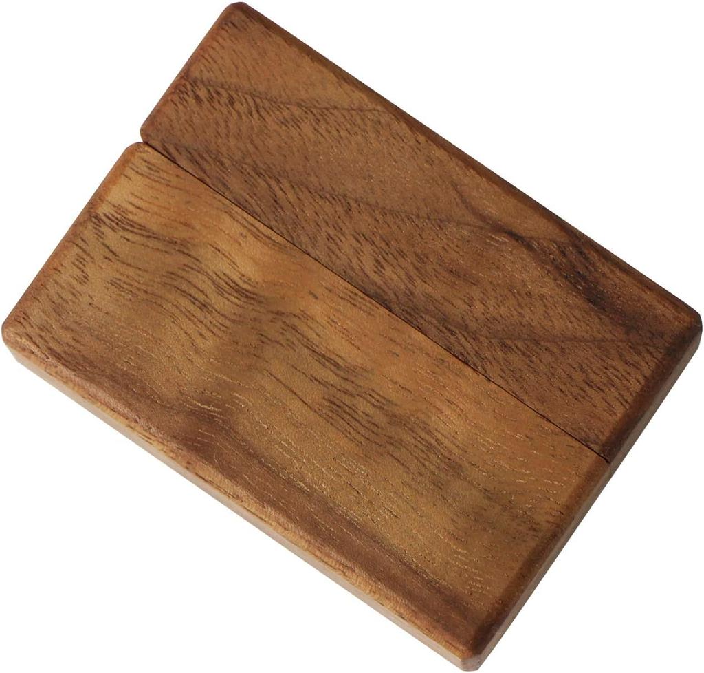 Wood Ring Box Portable Jewelry Box, Walnut Slim Ring Case for Proposal, Engagement, Wedding, Anniversary, Valentine's Day (U01-THX)