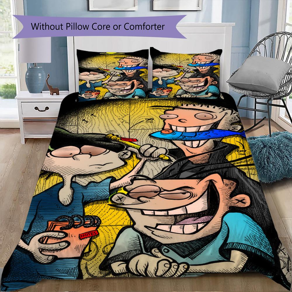 Childhood Sweethearts Pattern Bedding,Quilt Set Quilt Cover Pillowcase Home Birthday Gift (1*duvet cover+2*pillowcase,without core)SSJT0917351