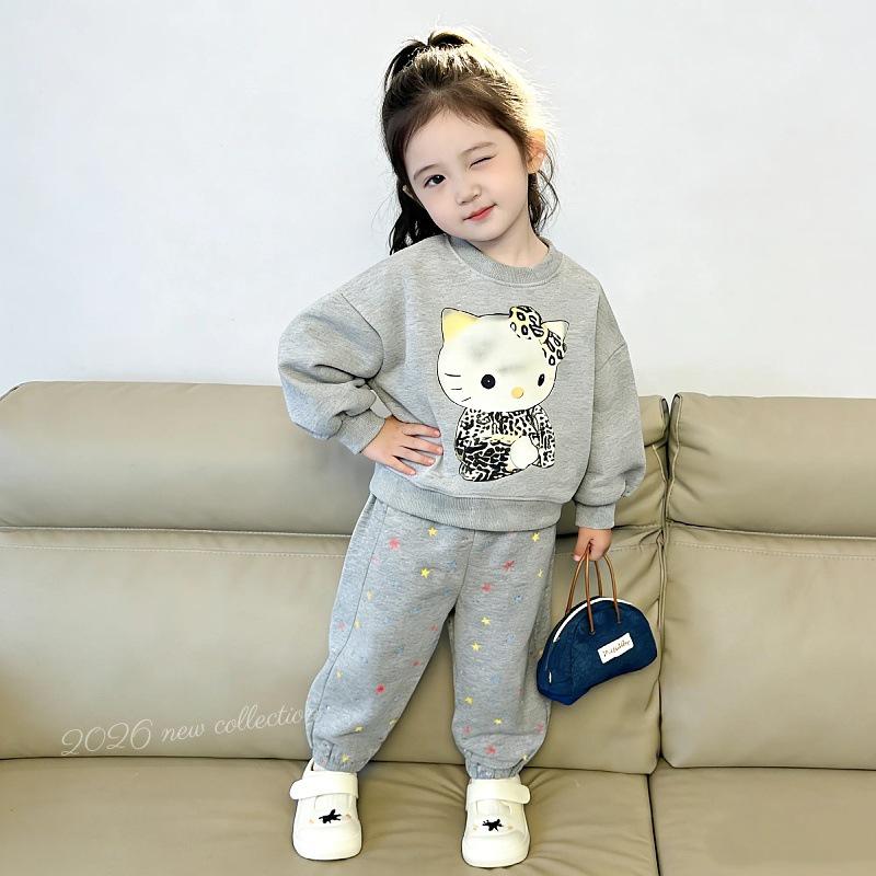 Kapuzenpullover & Hose Set für Mädchen mit Fleece-Futter (Herbst/Winter 2026) - Stilvoll & Modisch für Kinder