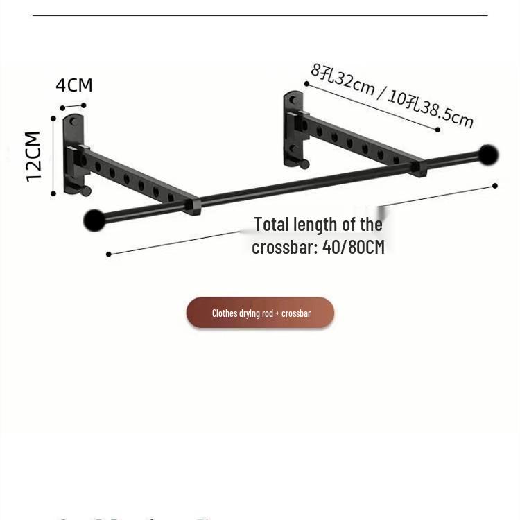 Wall-Mounted Folding Clothes Hanger for Indoor/Balcony/Bathroom