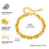 Minimalist Stainless Steel Chunky Chain Bracelet, Gold Color Stackable Thick Chain Bracelet, Waterproof Party Jewelry for Women