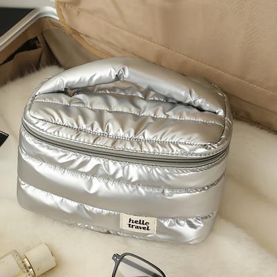 Organizzatore per Trucco Portatile di Grande Capacità con Scomparti Multipli - Leggero, Pieghevole, Borsa per Cosmetici da Viaggio, Uso Quotidiano e Vacanze