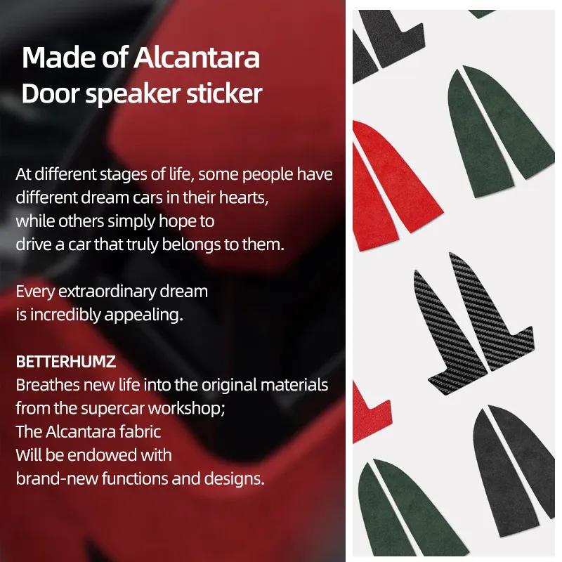 Betterhumz For Tesla 2018 Model 3 Highland Model Y Juniper 2025 Made of Alcantara Car Interior Door Speaker Decor Trim Stickers