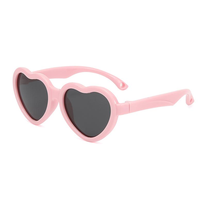 New Fashion Kids Sunglasses Heart-shaped Baby Sunglasses Sunshade Children Silicone Polarized Sunglasses 23070