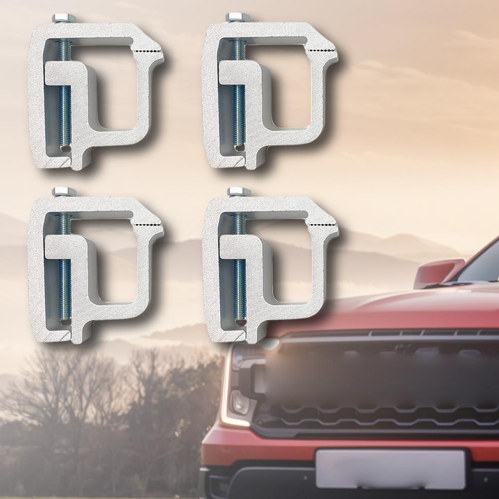 4Pcs Ladder Rack Clamps Tie Downs Clamp Truck Cap Topper Camper Shell Mounting Clamps for Chevy Silverado Sierra Dodge for Ford