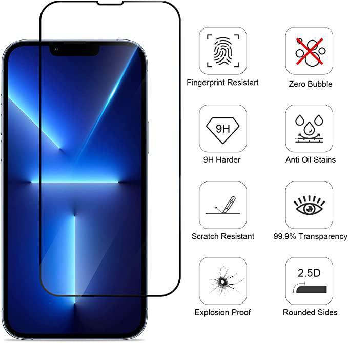 2ks Ochranný kryt objektivu fotoaparátu pro IPhone Full-Frame Film Objektiv Transparentní ochranné pouzdro na sklo fotoaparátu