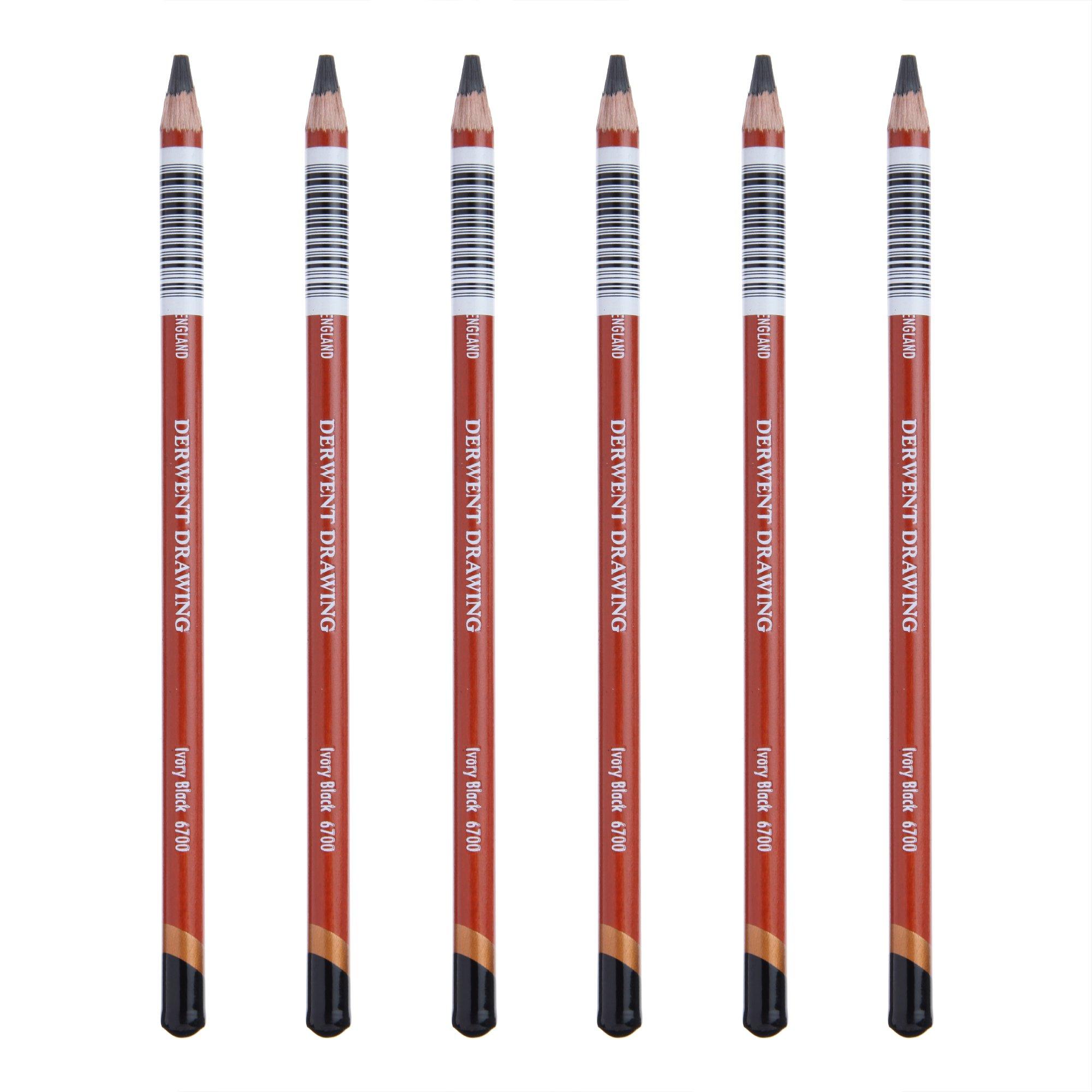

Derwent Colored Pencil Drawing Pencil Ivory Black 6700 Case 6 Pieces 34391