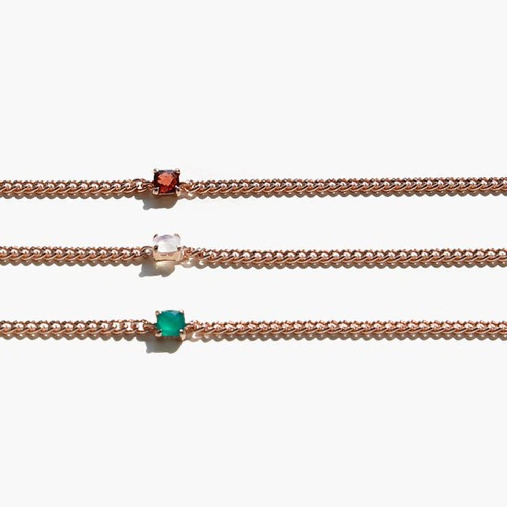 J.Lauren 02B0765 Garnet Green Onyx Moonstone Silver Bracelet