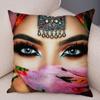 Beautiful Lady Pillow Case Decor Colorful Masked Woman Pillowcase Super Soft Plush Cushion Cover for Sofa Home Car Xcm