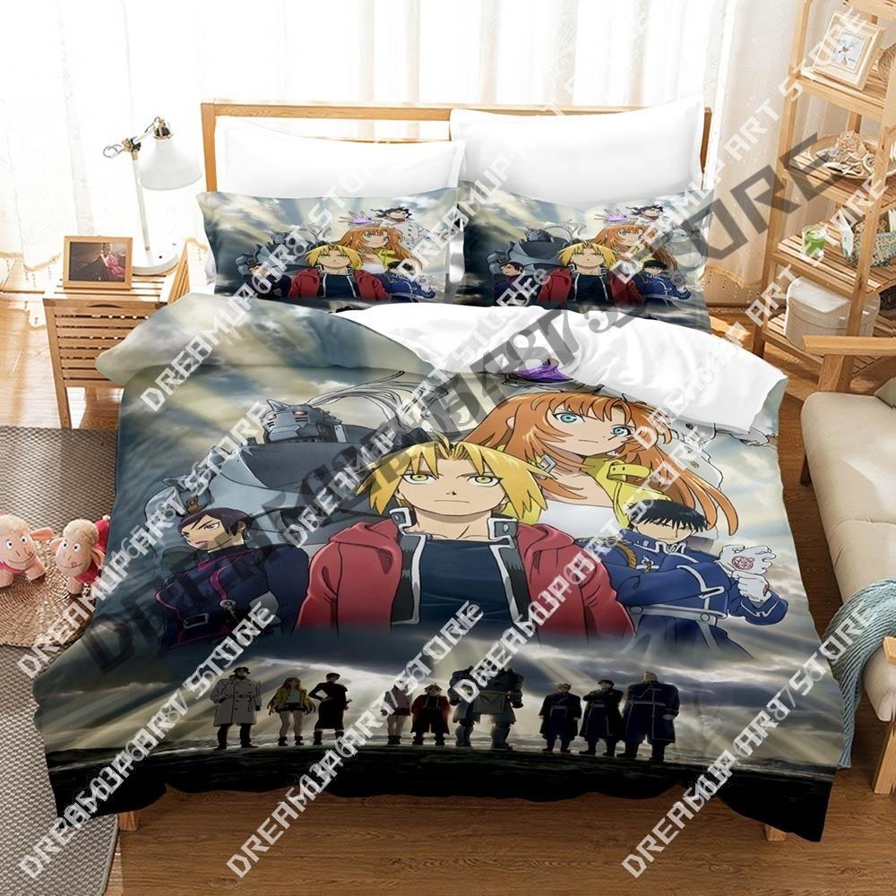 3D Print Fullmetal Alchemist Bedding Set Single Twin Full Queen King Size Bed Set Aldult Kid Bedroom Duvetcover Sets 3D Anime