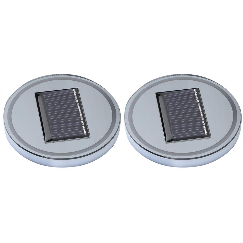 2pcs Solar LED Cup Pad Holder RGB 7 Colors Lights USB Car Bottle Bottom Mat