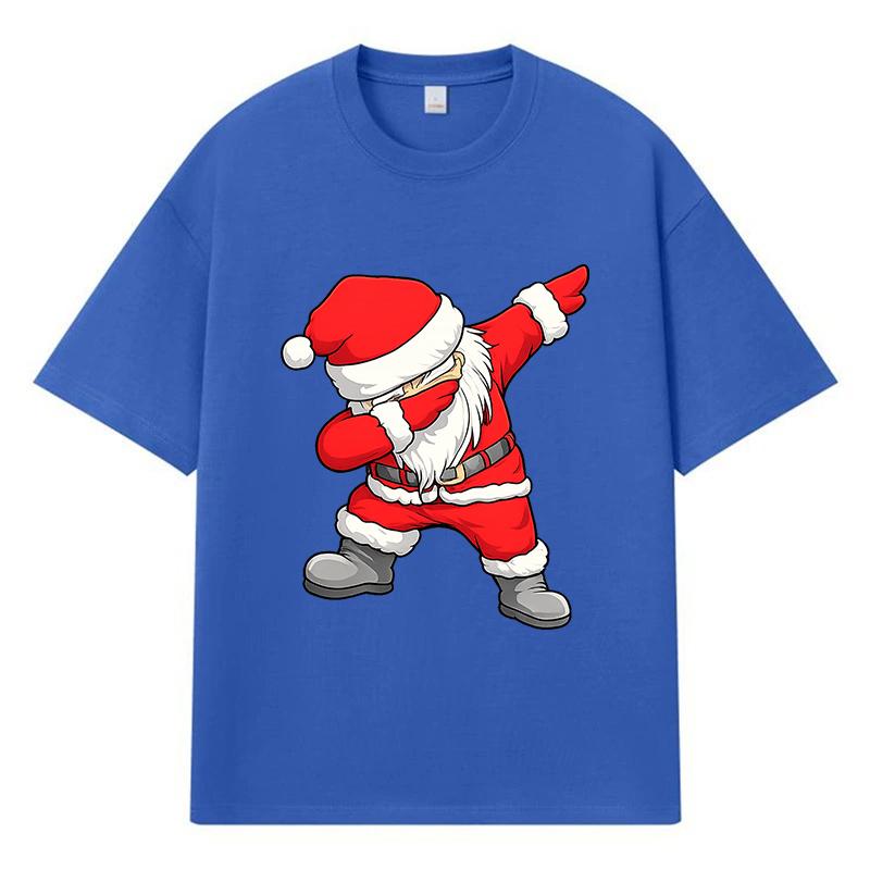 2026 Weihnachten Weihnachtsmann Aufdruck Grafik Y2k Harajuku Streetwear 100% Baumwolle T-Shirt Lässig Übergroß Sommer Herren T-Shirt