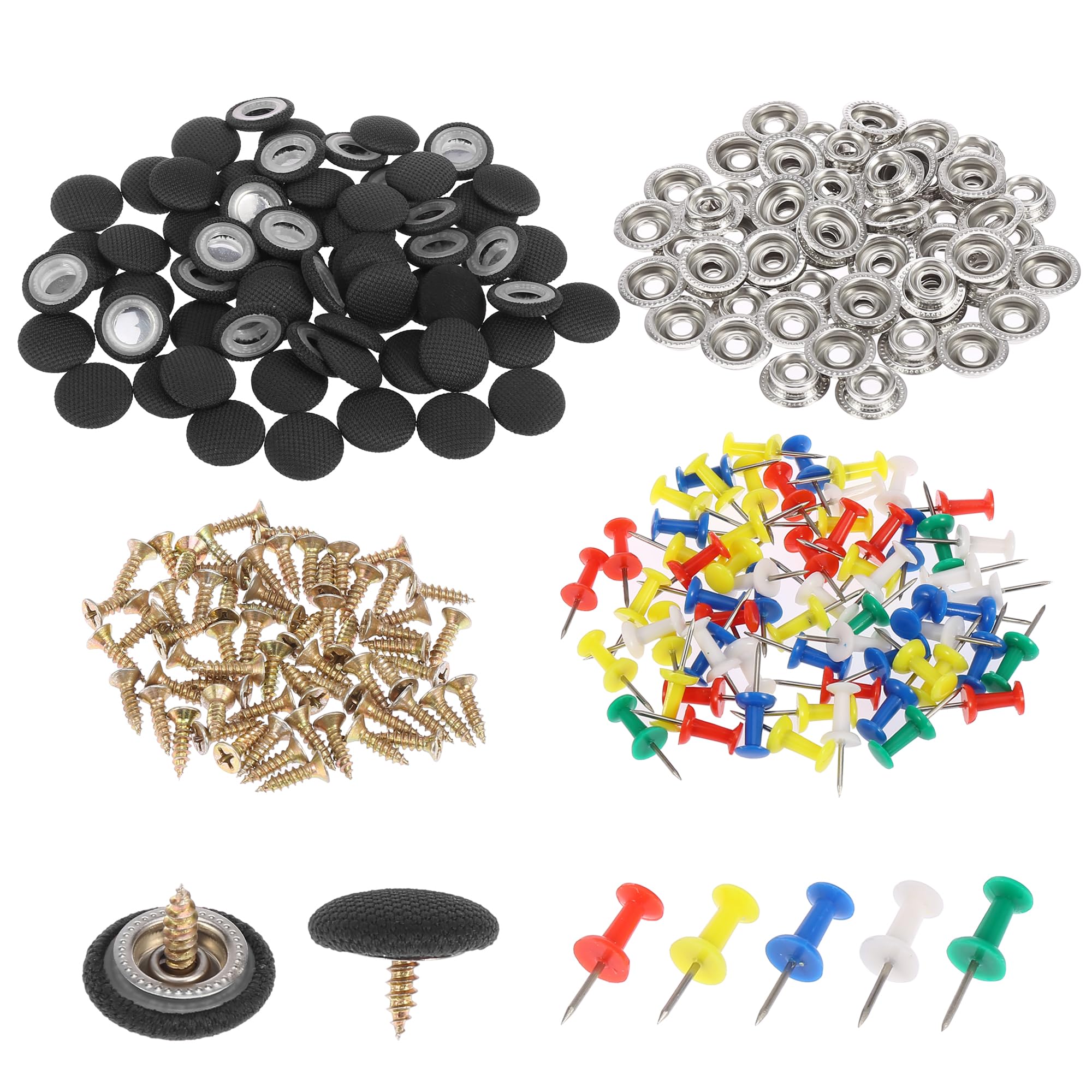 

X AUTOHAUX Roof Repair Rivets Roof Rivets Rivet Caps Headliner Button Buckle for Internal Ceiling Fixing 60pcs Black чёрный