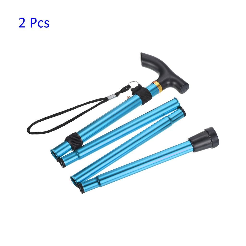 METERXITY 2-Piece Trekking Poles - Folding Hiking Walking Sticks with Telescopic Extender, Unisex, for Walking and Backpacking (33-37", Blue)