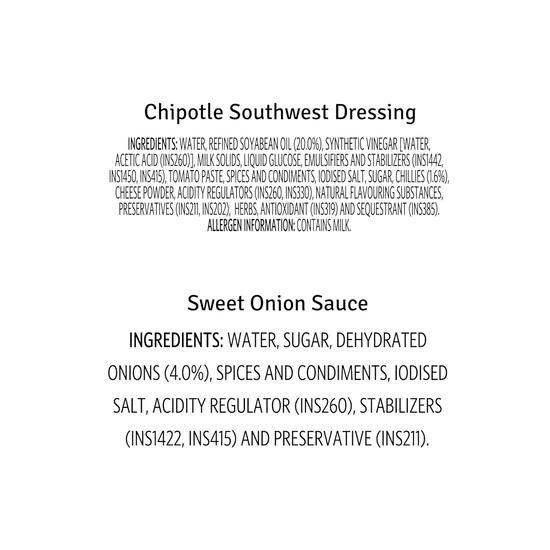 Veeba Sweet Onion Sauce, 350g and Chipotle Southwest Dressing, 300g - Pack of 2