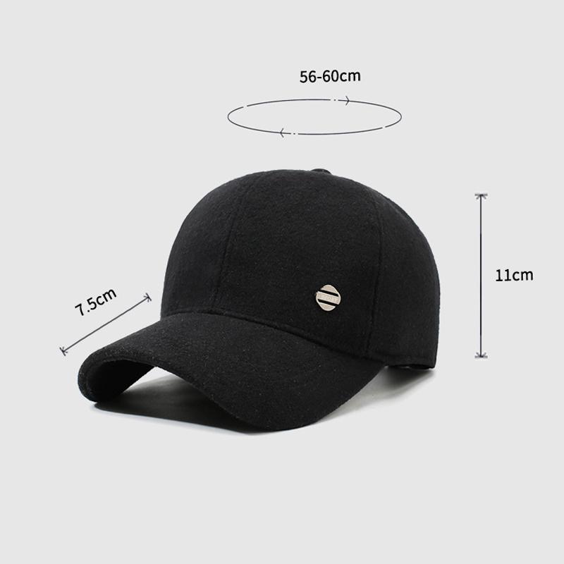 Middle-Aged Autumn Winter Hat Men's Velvet Thick Cap Outdoor Warm Cold-Proof Baseball Cap