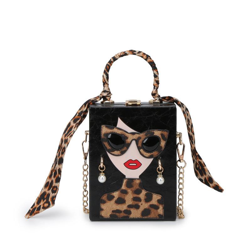 Leopard Print Box Bag With Pu Material For Daily Casual Women