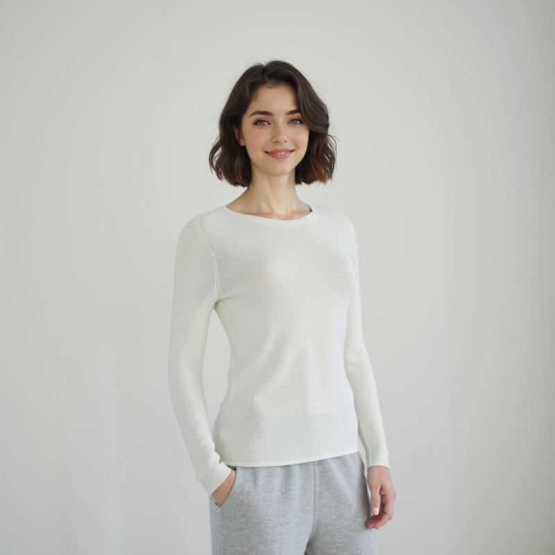 Needle Island Seamless Integrated Wool Sweater Women's Early Autumn New Slim-fit Warm Interior Knitted Bottom Shirt