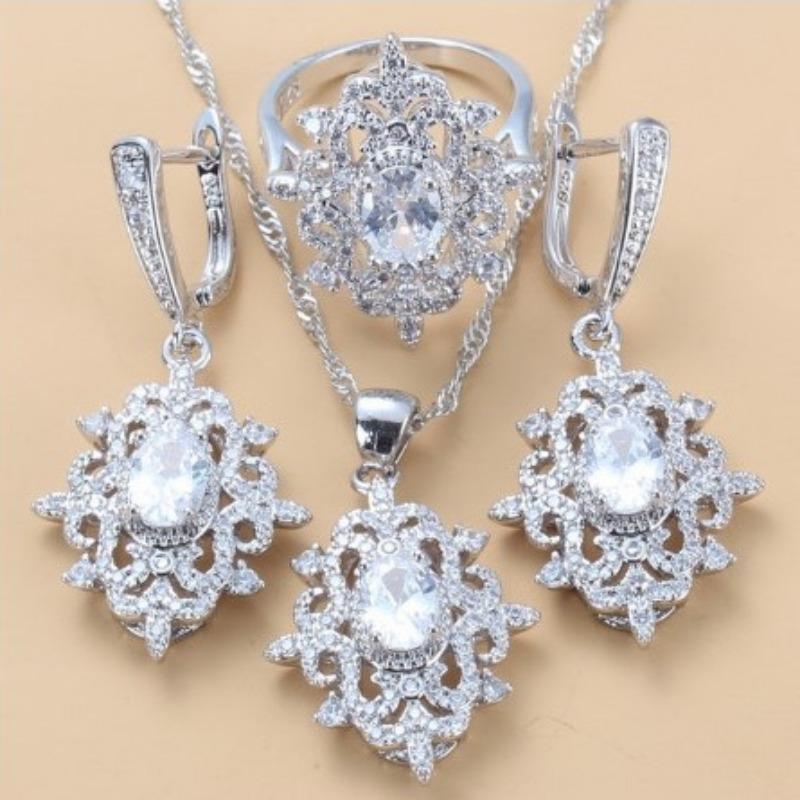 

Комплект украшений из драгоценных камней, подвеска, серьги, ожерелье, кольцо, женский комплект 10#