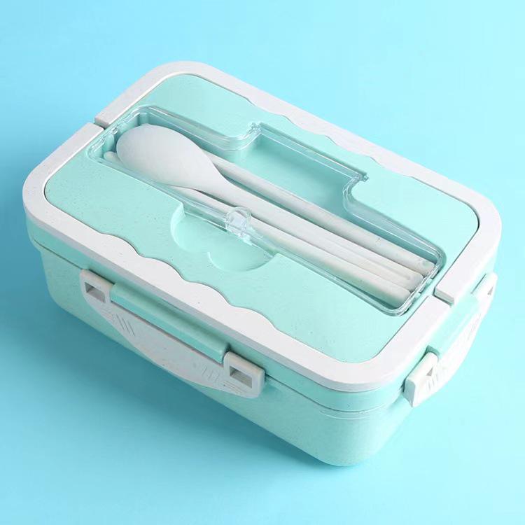 Wheat Straw Insulated Microwave-Safe Bento Lunch Box for Office & Students