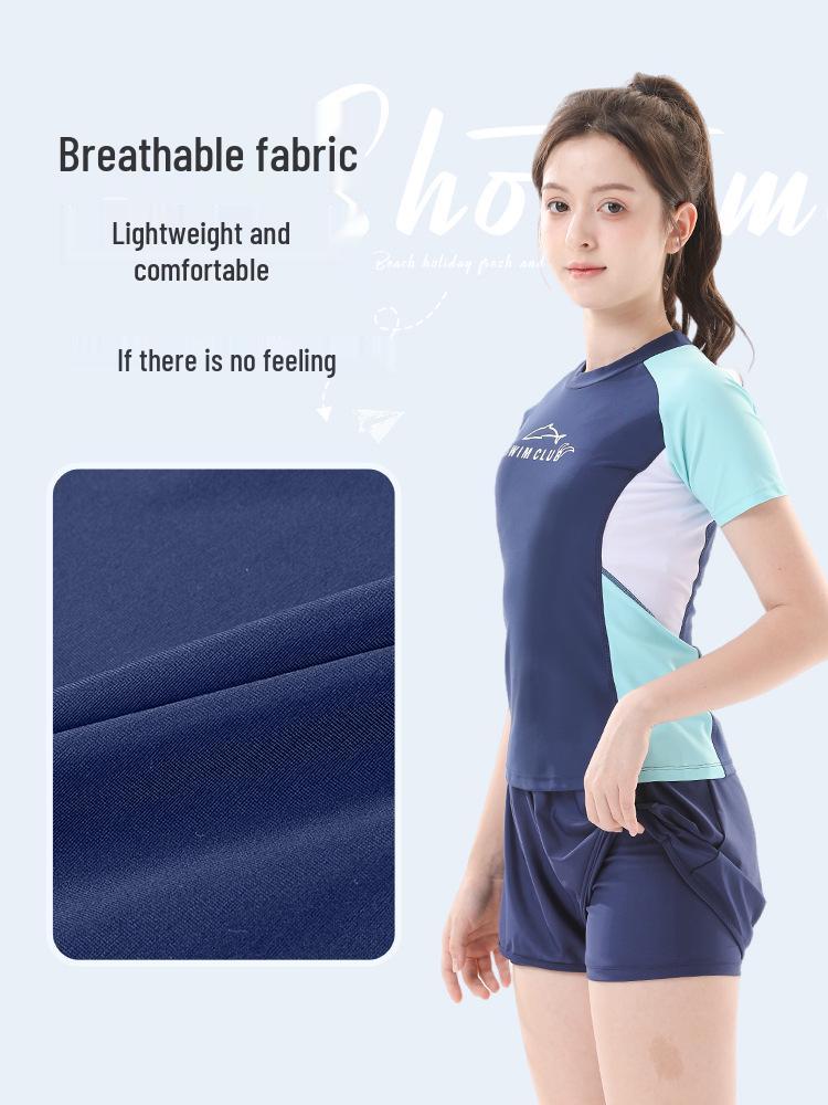 Women's 2026 Slim-Fit Two-Piece Swimsuit: Conservative, Belly-Covering, Professional Sports Briefs